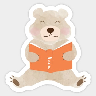 Little Bear Reading Tax Book Sticker